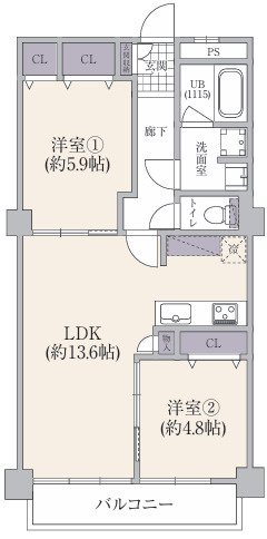 古河ガーデンマンションの間取り