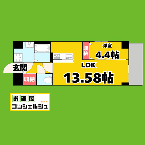 Primal千種stelo(4月契約201.701.家賃ダウン)の間取り