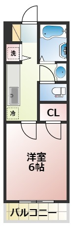 熊本市西区池田４丁目の賃貸マンションの間取り