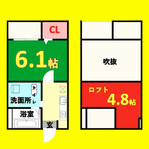 アラブランシュ中村　名古屋市賃貸　仲介手数料無料の間取り