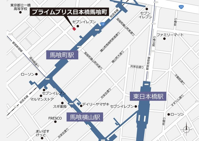 プライムブリス日本橋馬喰町の地図