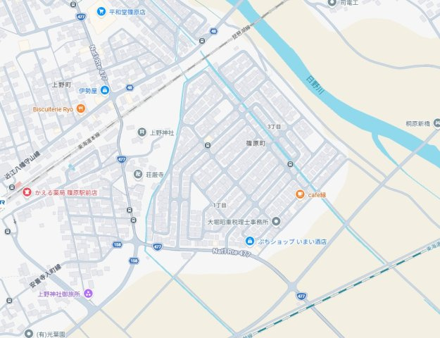 近江八幡市篠原町　第1期　新築一戸建ての地図