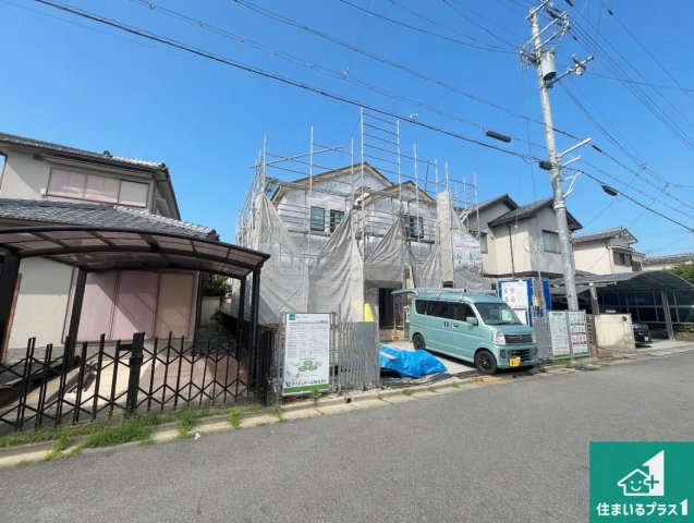 ★近江八幡市篠原町　第1期　新築一戸建ての前面道路含む現地写真|周辺は落ち着いた街並みの住宅地！子育てがしやすい住環境です！まだ未完成ですが、現地でしかわからない事もございます。是非一度ご覧ください。