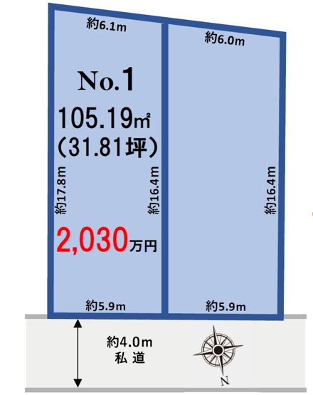 【土地図】 | 流山市こうのす台　全2区画
