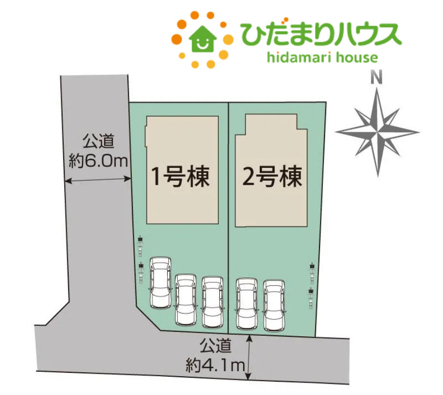 熊谷市赤城町1丁目　新築一戸建て　ブルーミングガーデン　02の区画図