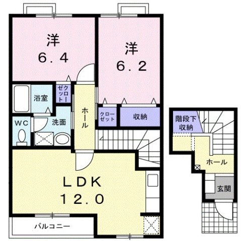 ビサイド・ハイウェイ　Ａの間取り|間取図