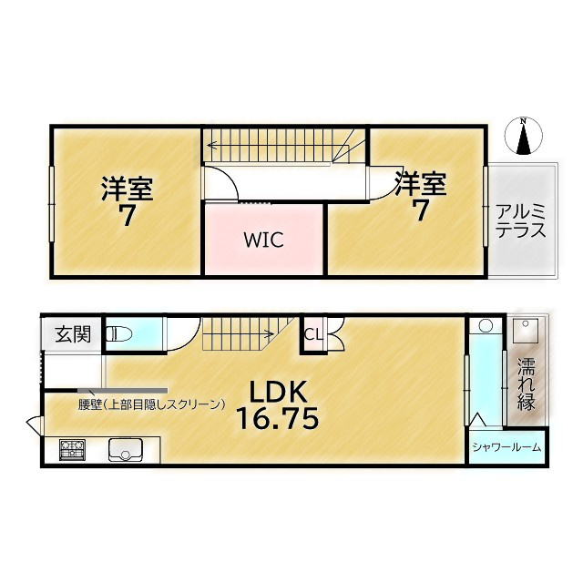 岡崎天王町 中古テラスの間取り