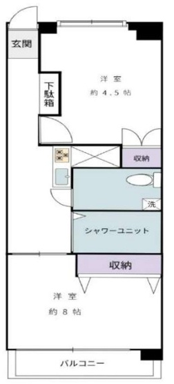 【間取り】 | 三田高島平第2コーポ | 西向きのお部屋なので、陽当たり・通風良好です！