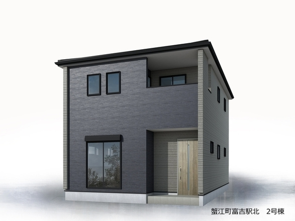 【仲介手数料無料／蟹江町】蟹江町冨吉駅北　リーブルガーデン　新築戸建　2号棟の外観パース