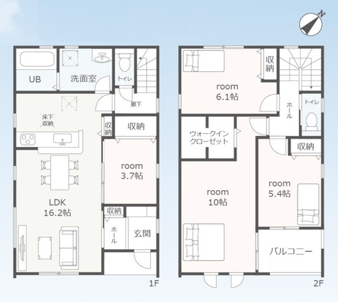 【仲介手数料無料／蟹江町】蟹江町冨吉駅北　リーブルガーデン　新築戸建　2号棟の間取り