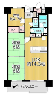 【間取り】 | 朝日プラザCITYウェストヒル神戸 AB棟
