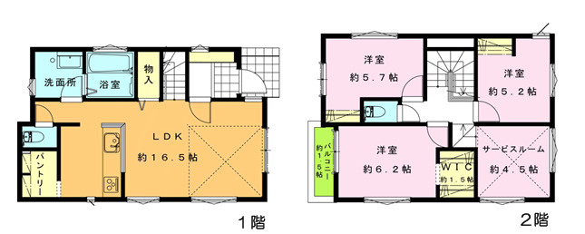 茅ヶ崎市西久保Ⅲ　新築戸建　全４棟B号棟の間取り