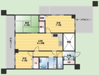 【間取り】 | エスポワール緑地