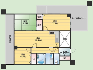 【間取り】 | エスポワール緑地