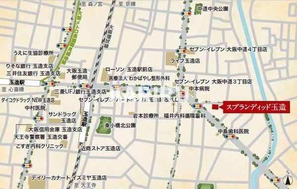 スプランディッド玉造の地図