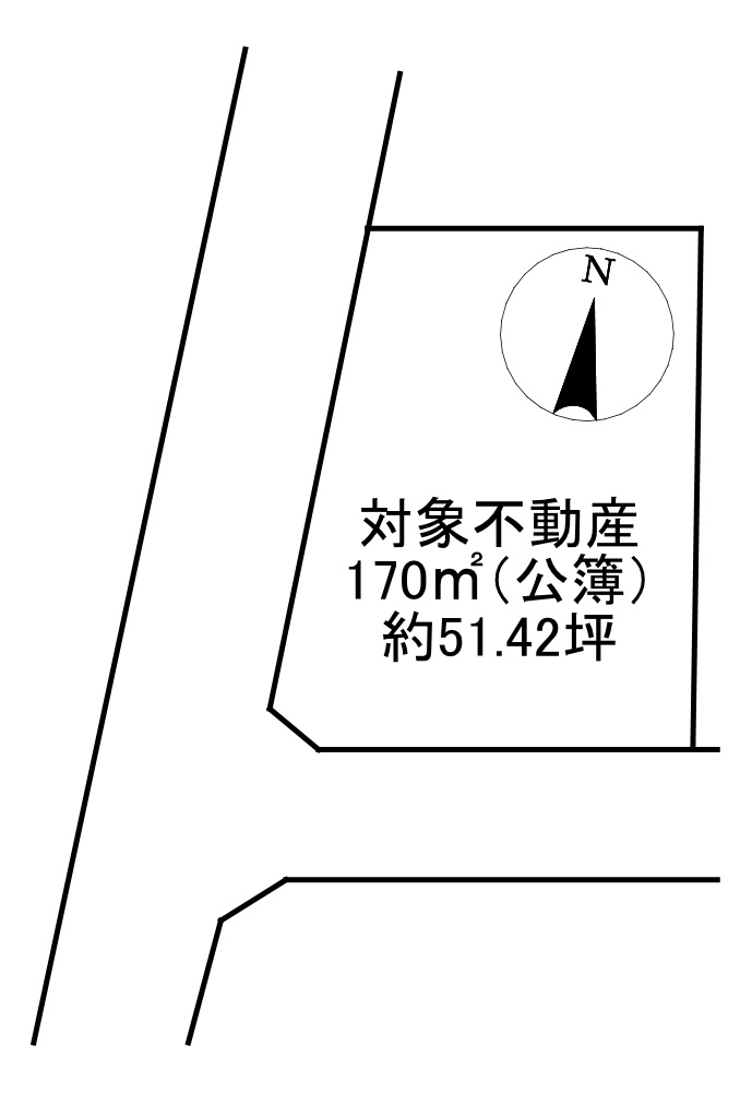 -三丁目不動産-　熊谷市上須戸　売地の土地図