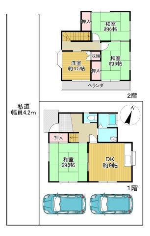 -三丁目不動産-　本庄市小島南1丁目　昭和63年築の間取り