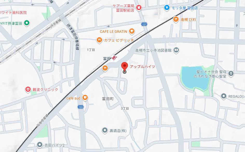 アップルハイツ富田の地図