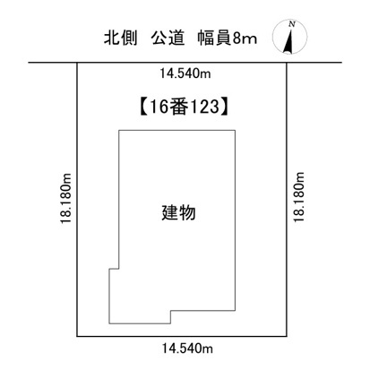 北見市東三輪４丁目１６番地１２３　中古売家の区画図