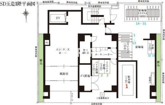 スプランディッド玉造の区画図