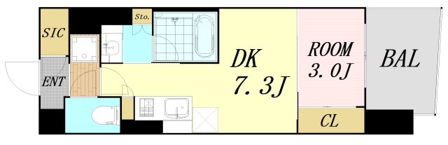 コンフォリア・リヴ本町WEST Ｑ　仲介手数料無料の間取り