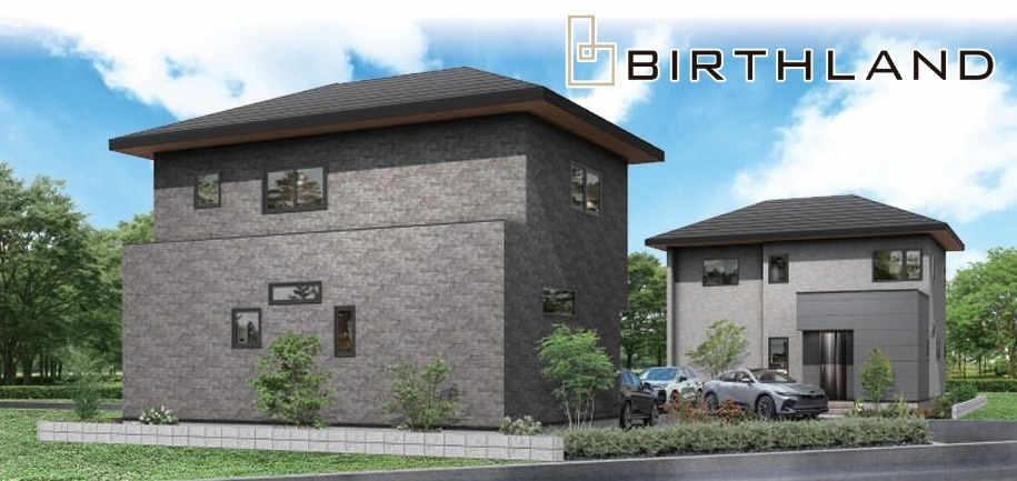 新築戸建・新築建売　郡山市東原　富田東小・富田中の外観パース|完成予想図