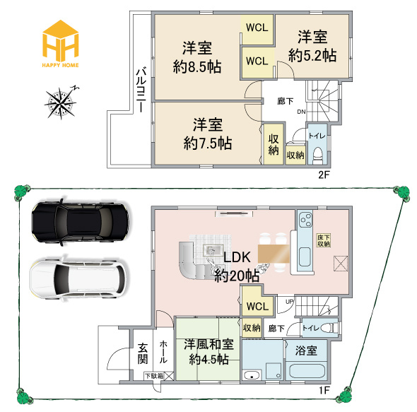 リーブルガーデン宝塚市中州1丁目｜4LDK＋並列駐車2台可の間取り|※図面と現況に相違がある場合は、現況を優先します。