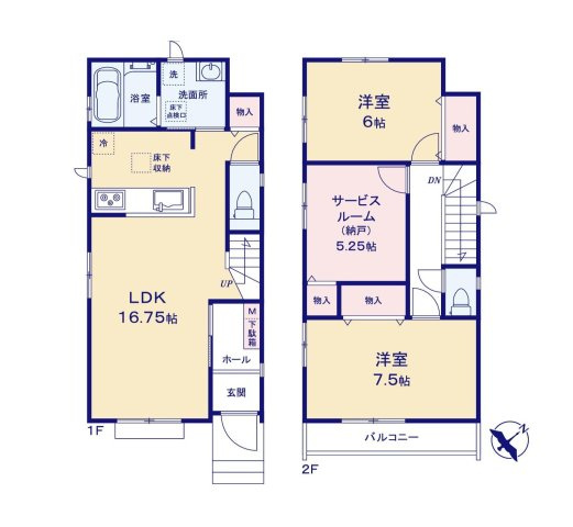 【間取り】 | 【間取り図：C号棟】陽の光をたっぷりと浴びながら気持ち良く生活が出来ます。夢のマイホーム、夢ではなく実現出来ます！見学・ご相談等、お気軽にご連絡下さい。
