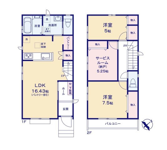 【間取り】 | 【間取り図：B号棟】陽の光をたっぷりと浴びながら気持ち良く生活が出来ます。夢のマイホーム、夢ではなく実現出来ます！見学・ご相談等、お気軽にご連絡下さい。