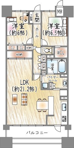 エスリード西宮甲陽園Ⅱ番館Ａｉｒｓの間取り|間取り