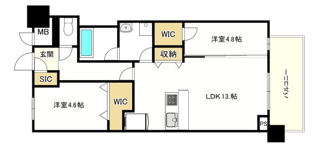 スプランディッド難波VII の間取り
