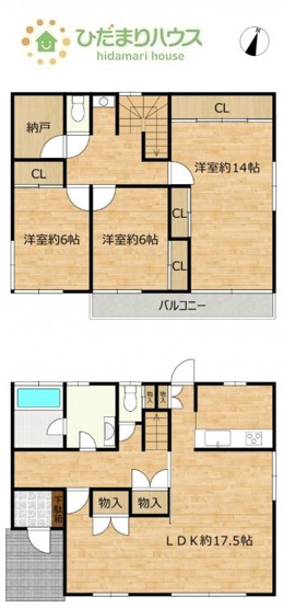 【間取り】 | 下妻市平沼　中古戸建 | 全居室6帖以上のゆとりある3LDk☆