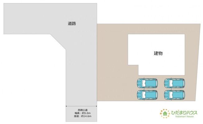 【区画図】 | 下妻市平沼　中古戸建 | カースペース4台分確保！