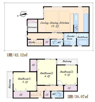 【間取り】 | 新築戸建　神戸市西区持子2丁目 | ３ＬＤＫ