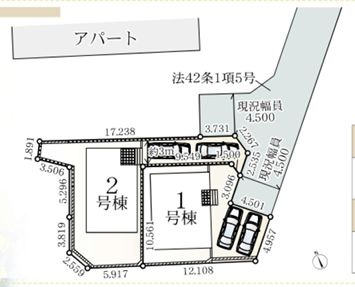 伊勢原市沼目第26　新築一戸建て　1号棟の区画図|配置図