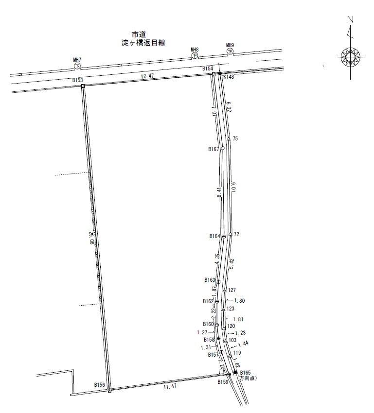 三輪6丁目　土地の土地図