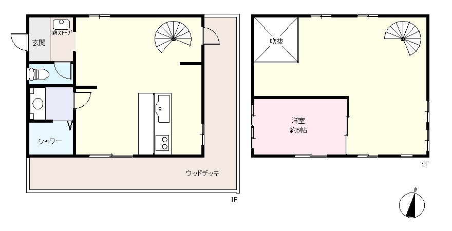 S1779H　白浜ログハウスの間取り