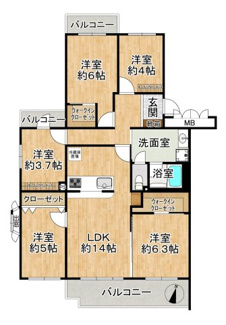 【間取り】 | ライトタウン茅ヶ崎 | ゆとりある間取りの5LDK、各居室収納あり！