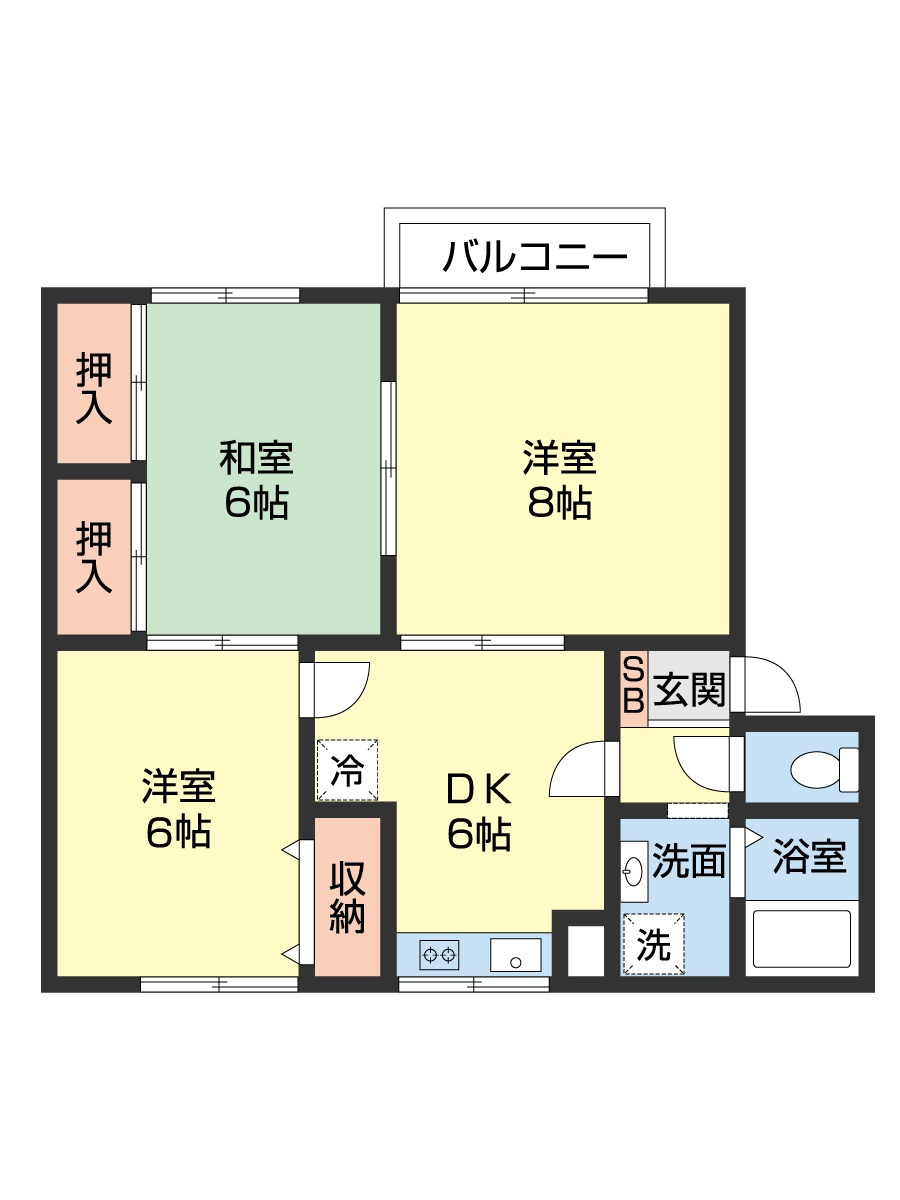ボヌール八橋Ａの間取り|A202