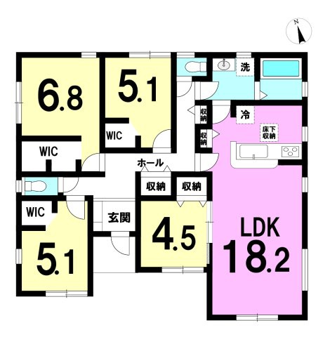 舞阪町舞阪 第1期1号棟の間取り|4LDK