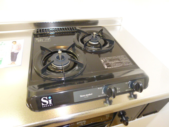 グレイスＫＩＫＫＡＷＡのキッチン|２口ガスコンロ