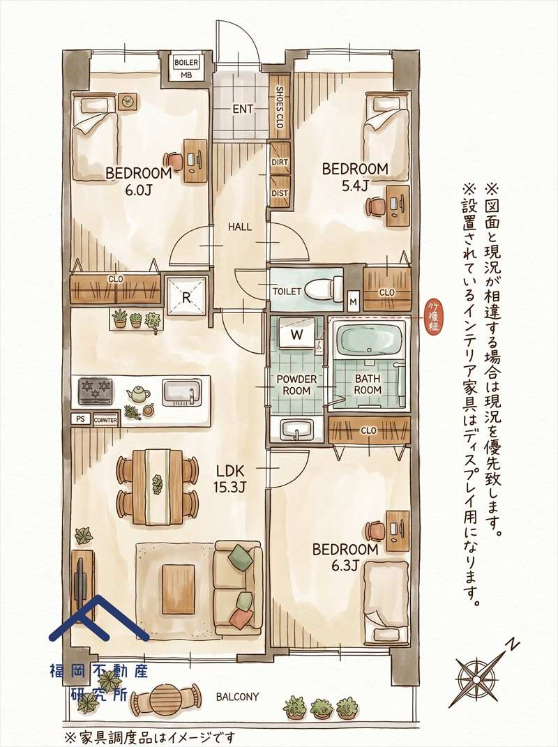 アンピール比恵南の間取り