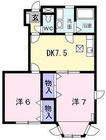 シャンブレーヌ　Ａの間取り
