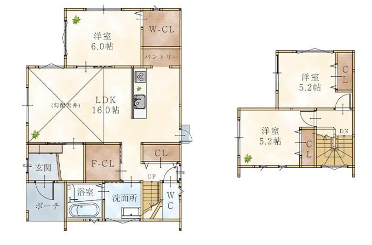 有田市宮原町新町　新築一戸建ての間取り