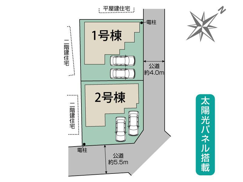 BLOOMING GARDEN　鴻巣市吹上本町2丁目の区画図|図面と現況が異なる場合、現況を優先とします。【2号棟】
