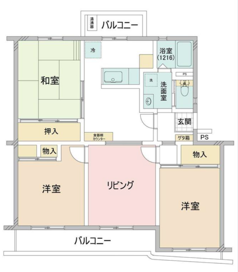 柏グリーンハイツH棟の間取り