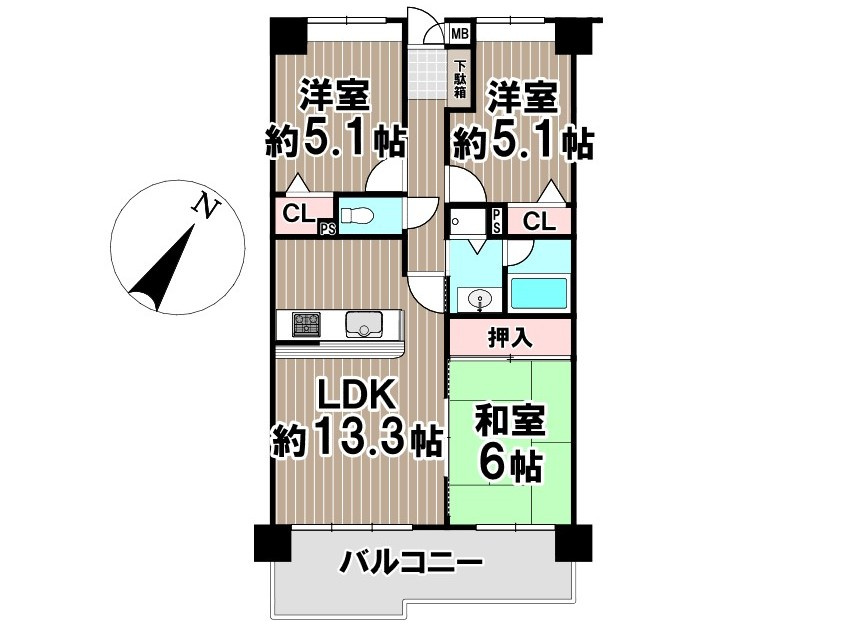 ラポール板付の間取り|※間取図と現況が異なる場合は現況を優先いたします