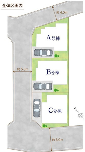 練馬区土支田3丁目　新築一戸建　西武池袋線　石神井公園の区画図