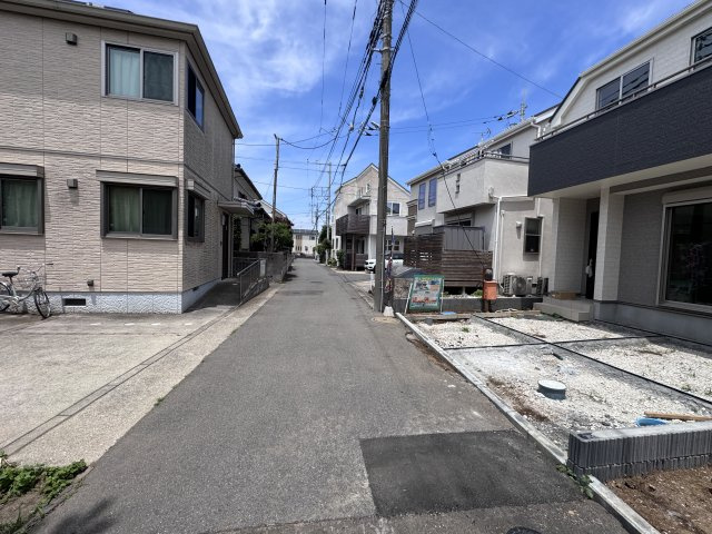 柏市柏新築戸建の前面道路含む現地写真|南西側前面道路