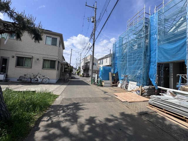 柏市柏新築戸建の前面道路含む現地写真|南西側前面道路
